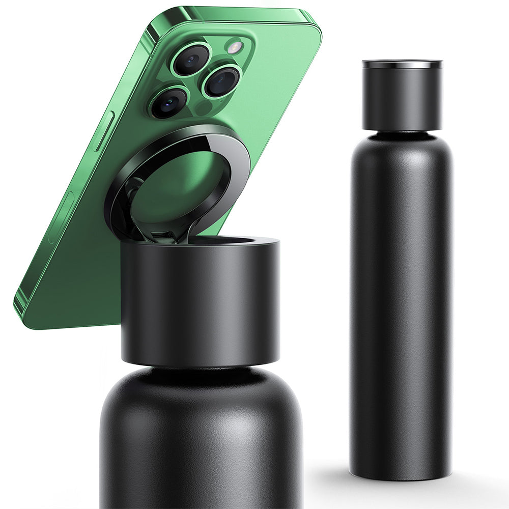 Magnetic Lid Water Bottle Phone Holder