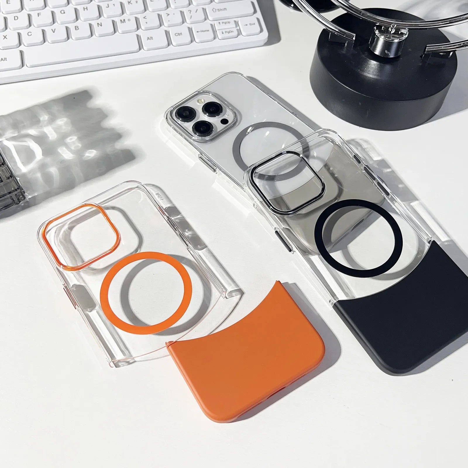 Clear Color Detachable Hard PC Phone Case For iPhone