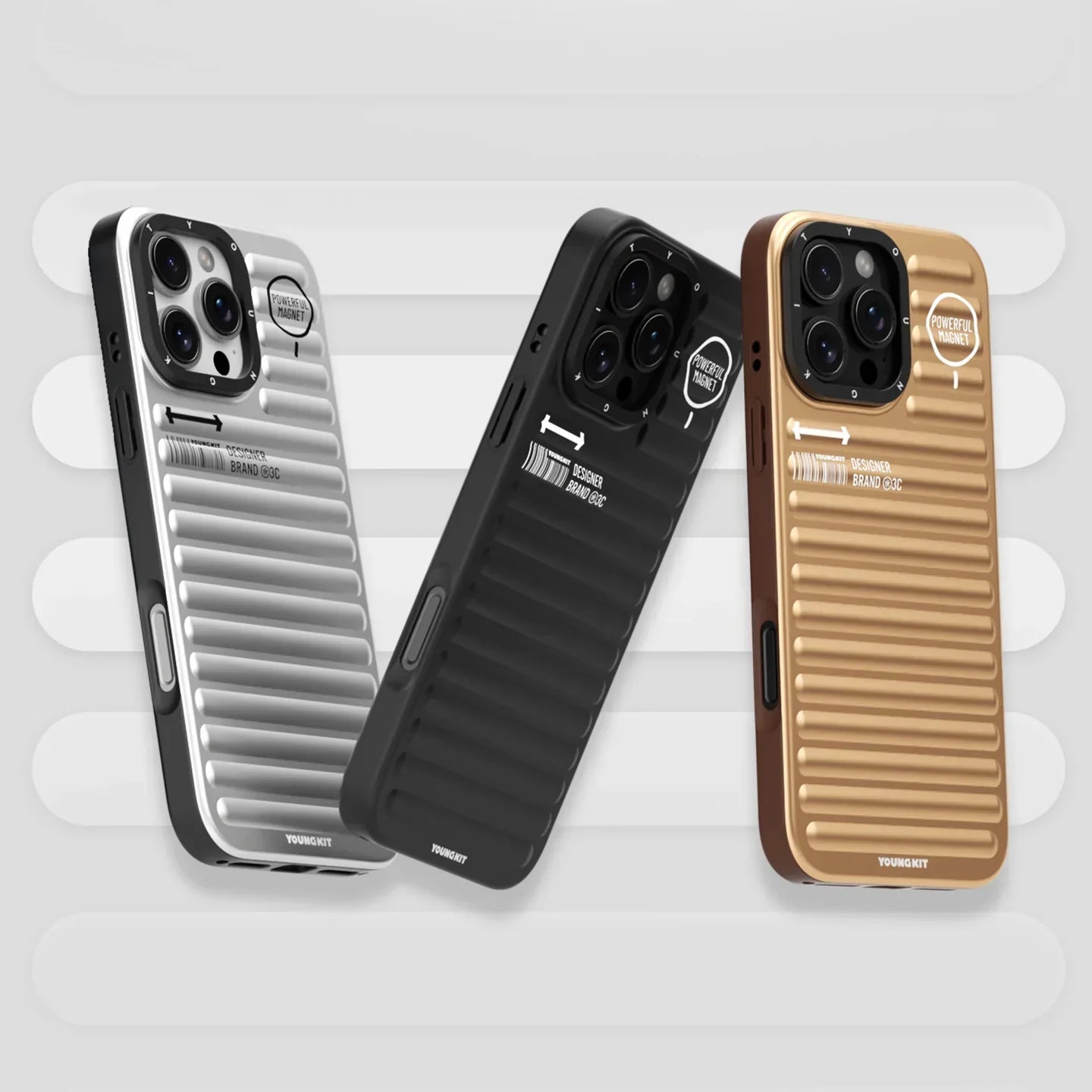 YOUNGKIT 3D Ribbed Design Case For iPhone