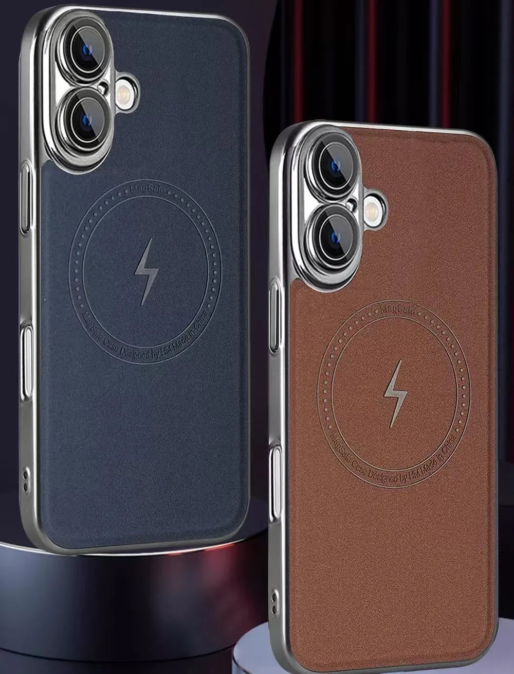 Lightning Leather Magnetic Case For iPhone