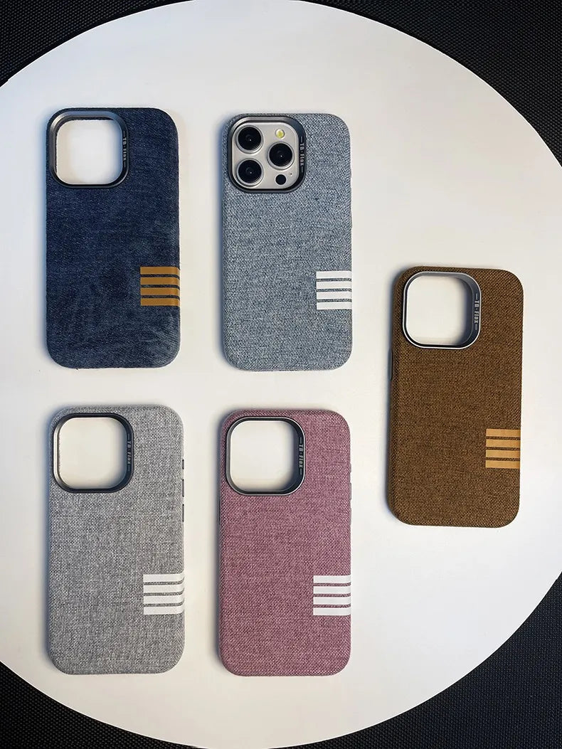 Linen Texture Finish Case For iPhone