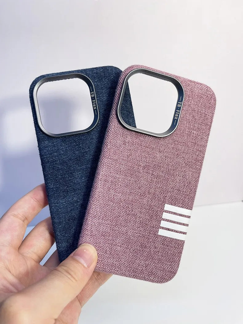 Linen Texture Finish Case For iPhone