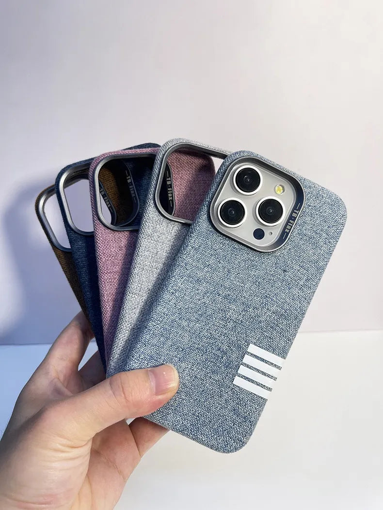 Linen Texture Finish Case For iPhone