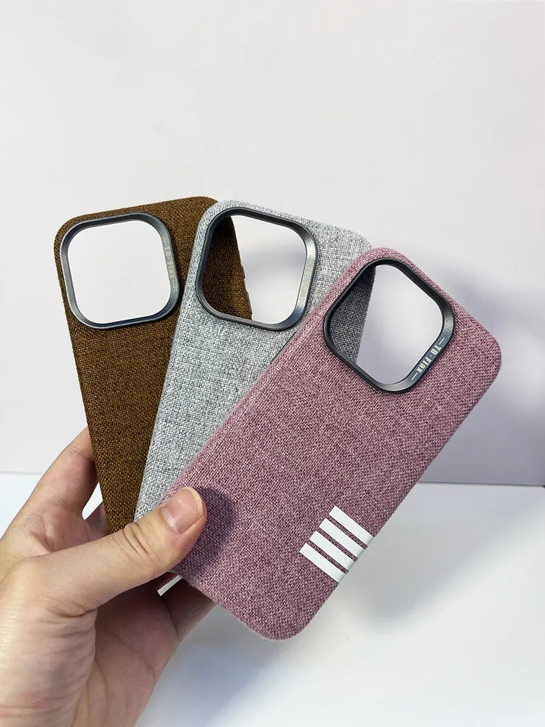 Linen Texture Finish Case For iPhone