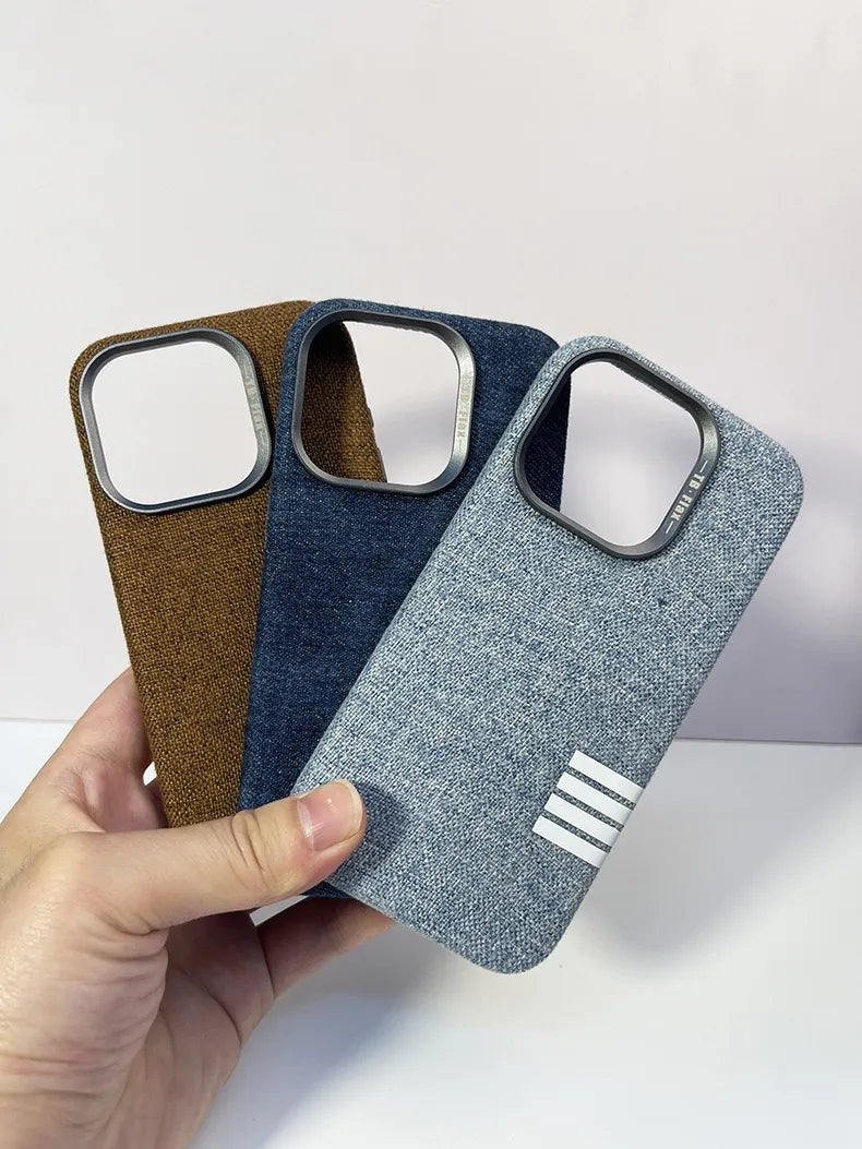 Linen Texture Finish Case For iPhone