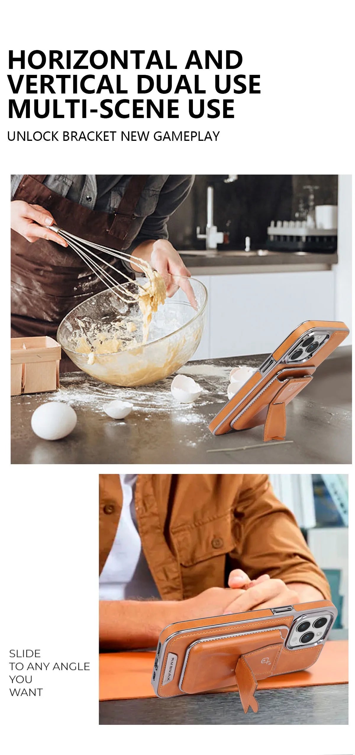 Leather Card Holder Case For iPhone
