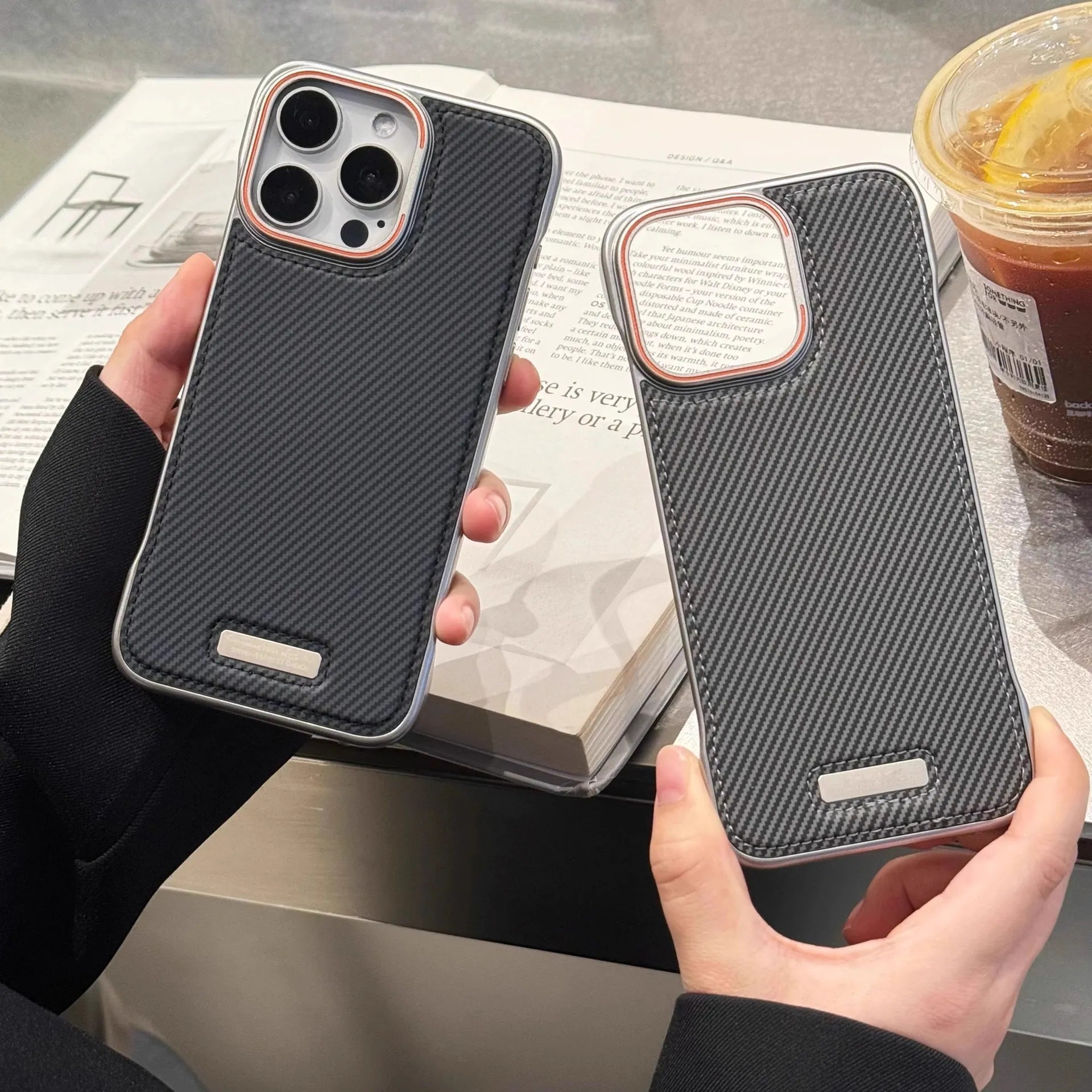 Frameless Carbon Fiber Pattern Case For iPhone
