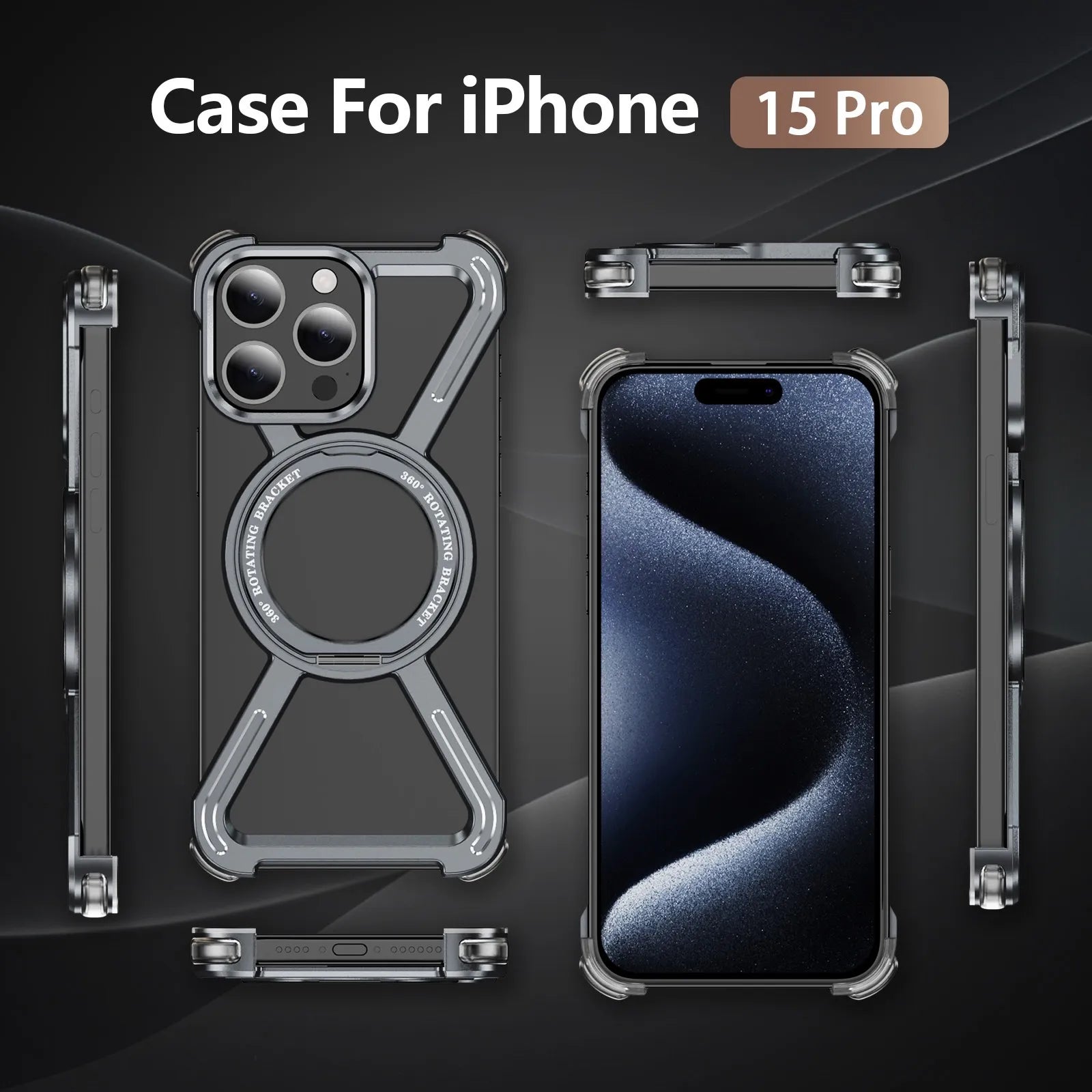 ZX Metal Case With 360 Rotating Stand For iPhone