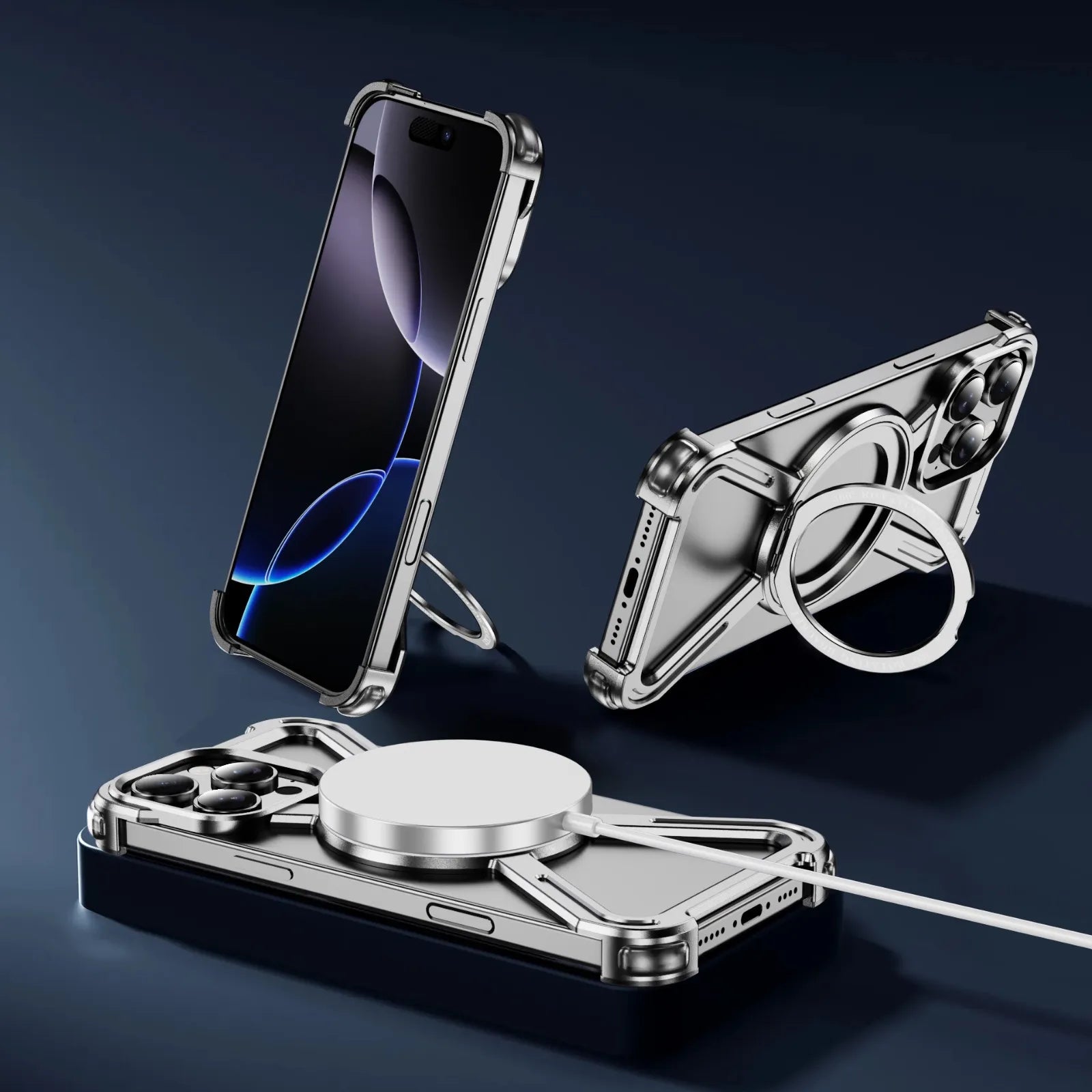 ZX Metal Case With 360 Rotating Stand For iPhone