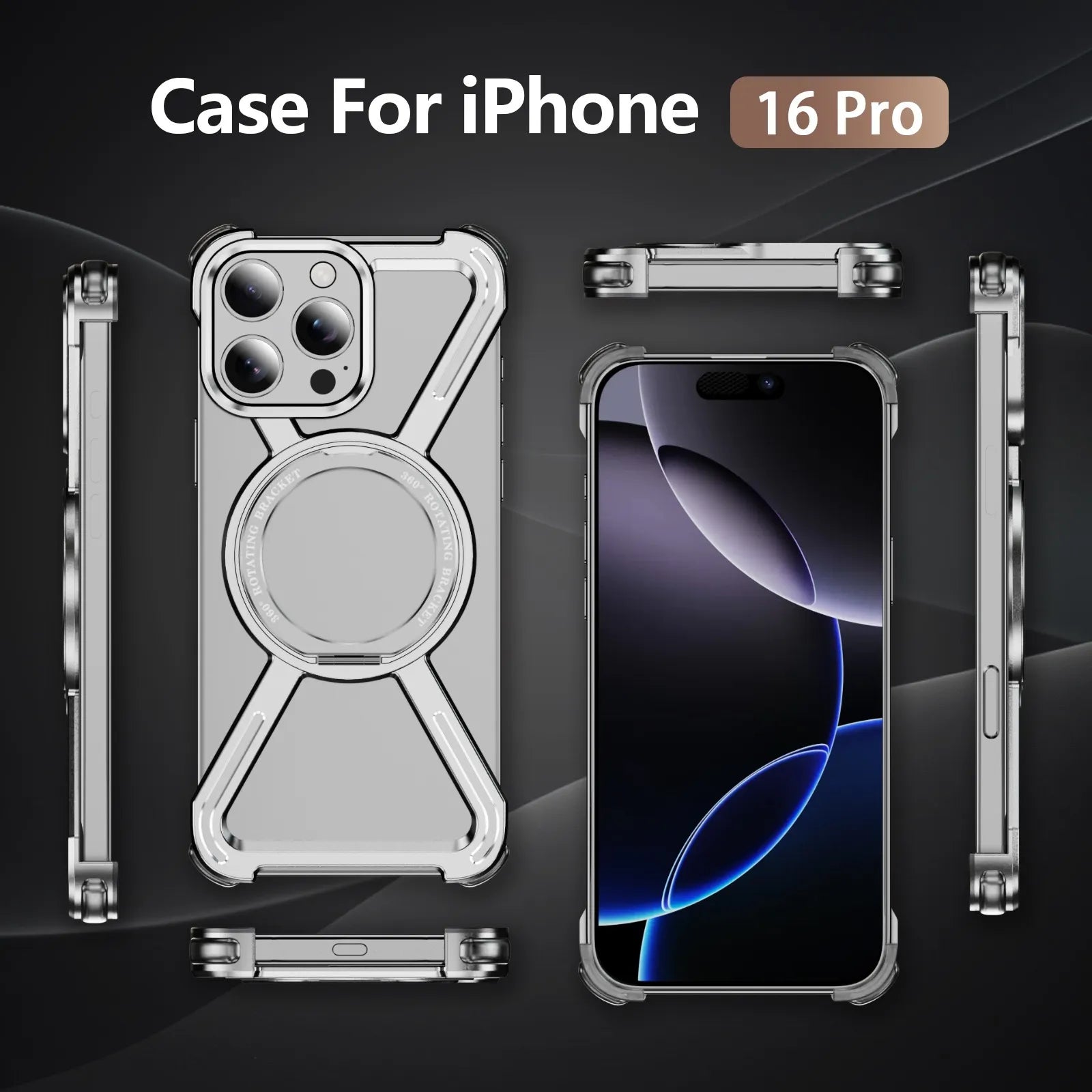 ZX Metal Case With 360 Rotating Stand For iPhone