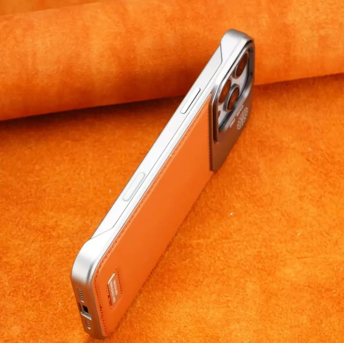 LensHolder Leather Metal Case For iPhone