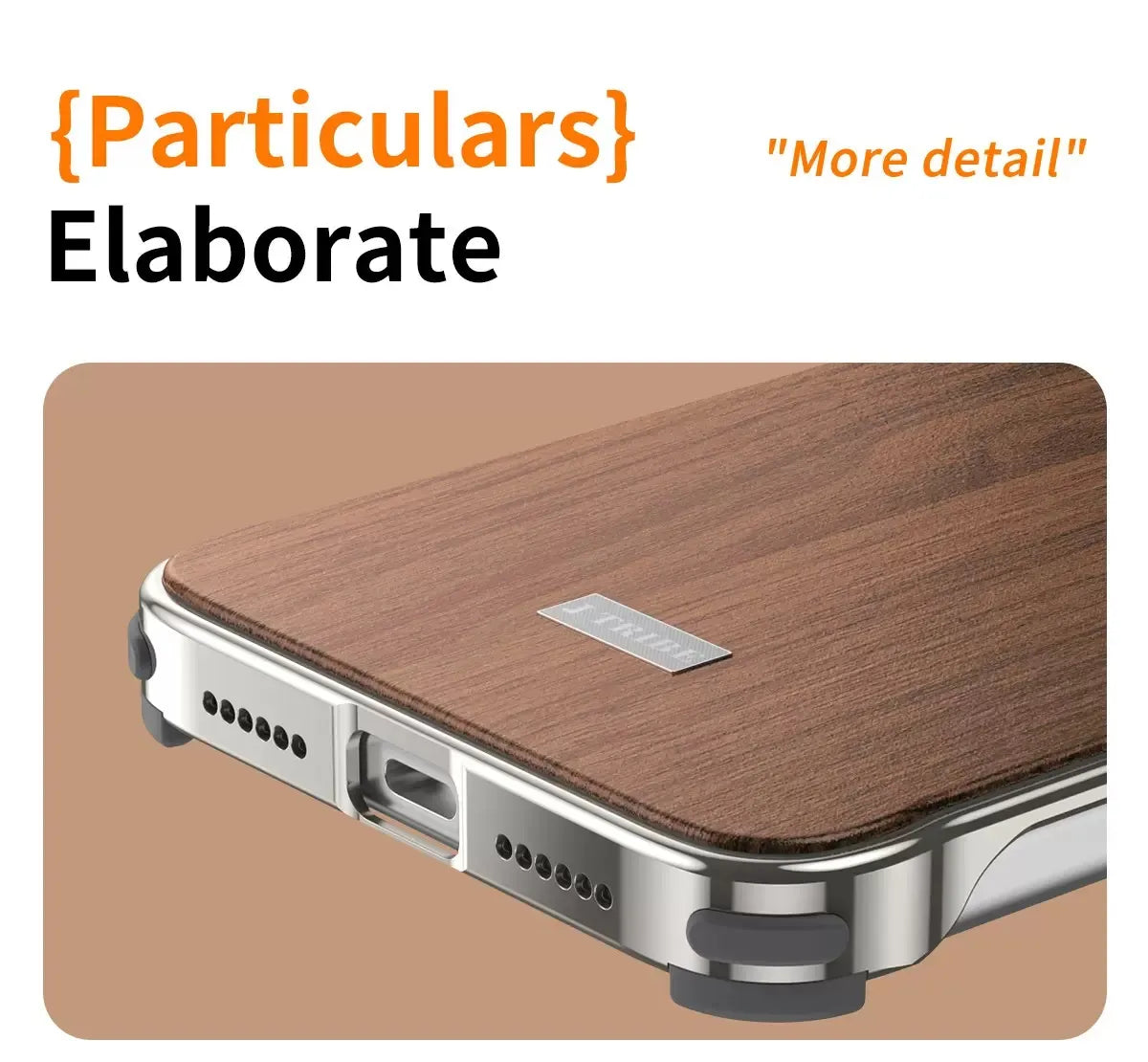 Frameless Walnut Metal Case For iPhone