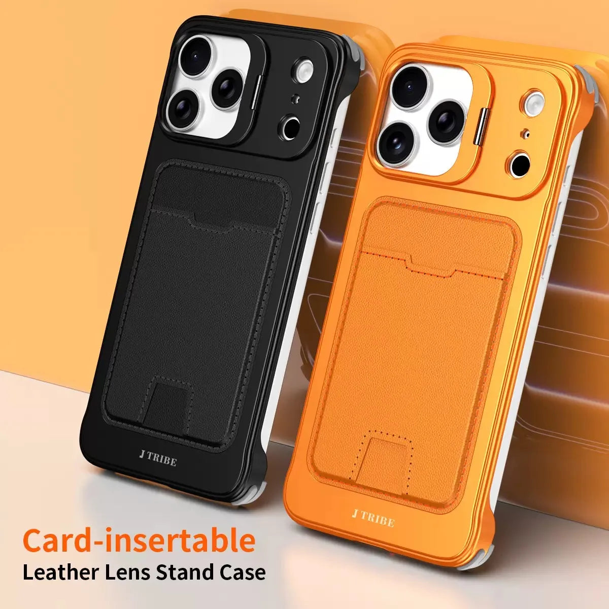 Frameless Metal Card Holder Case For iPhone