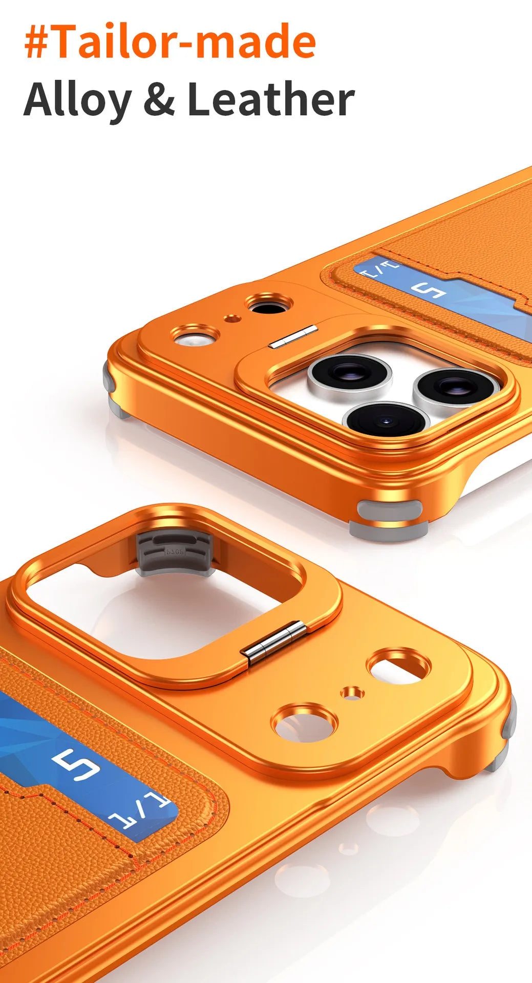 Frameless Metal Card Holder Case For iPhone
