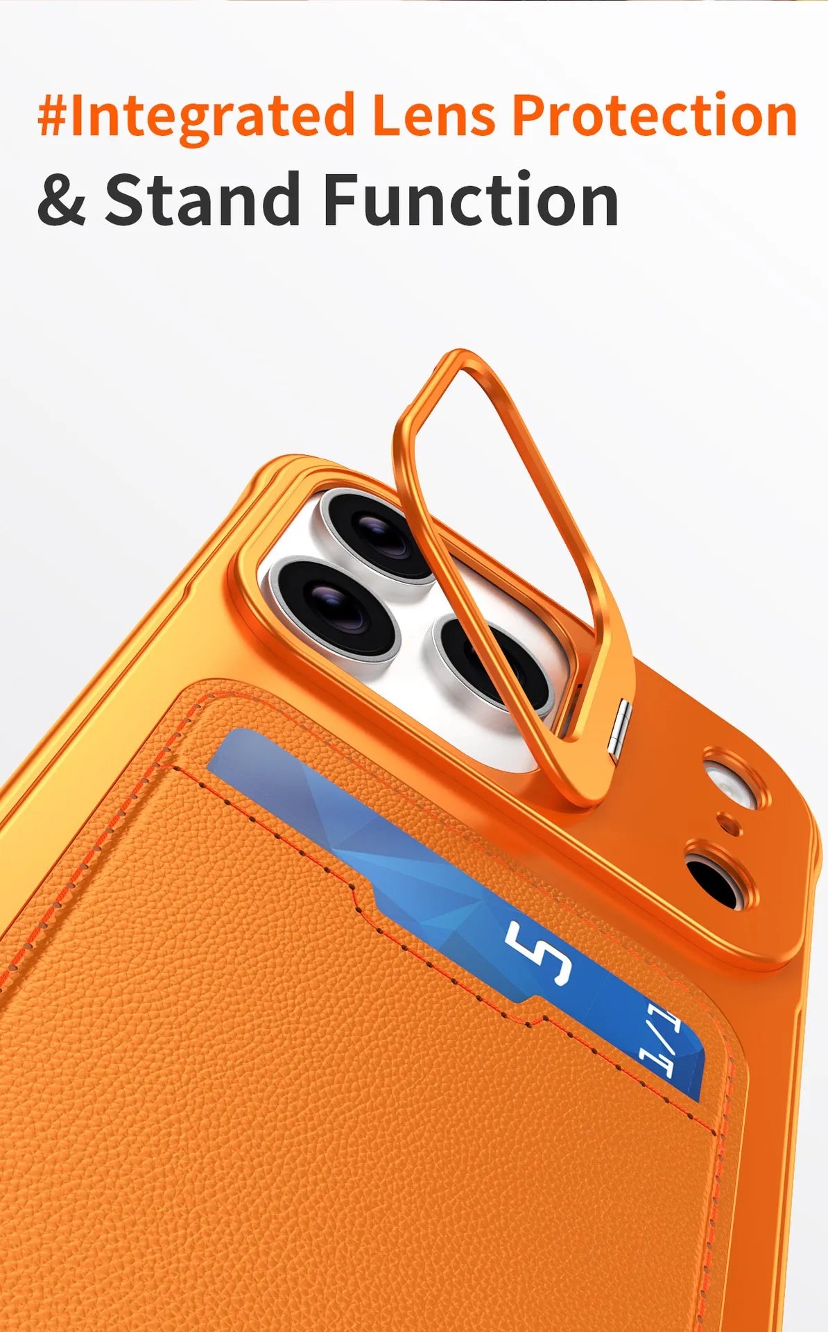 Frameless Metal Card Holder Case For iPhone