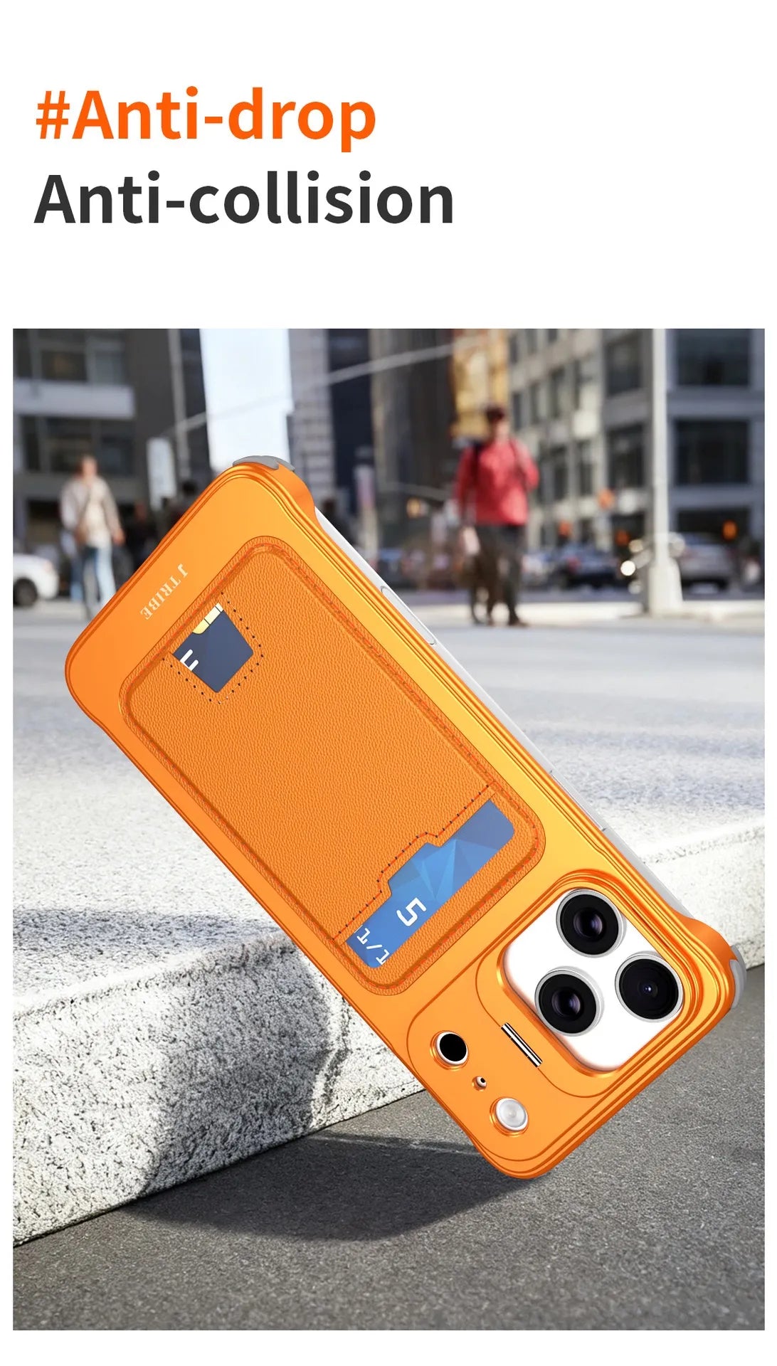 Frameless Metal Card Holder Case For iPhone