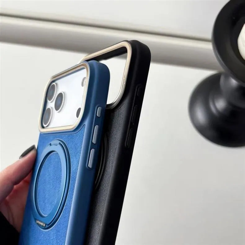 TPU Velvet Magnetic Stand Case For iPhone