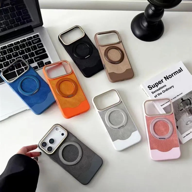 TPU Velvet Magnetic Stand Case For iPhone