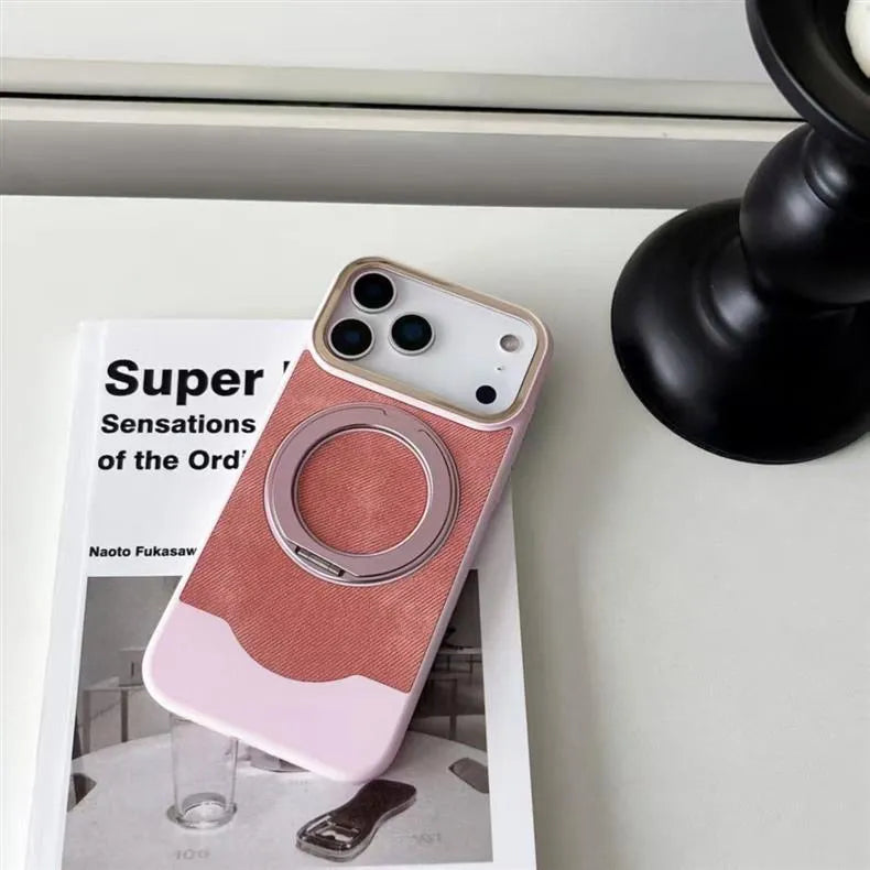 TPU Velvet Magnetic Stand Case For iPhone