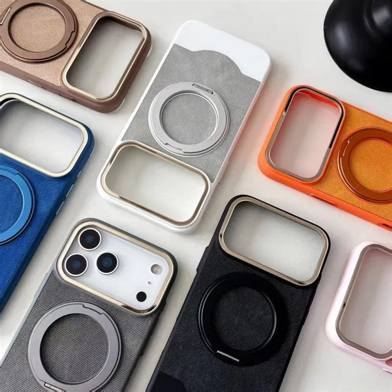 TPU Velvet Magnetic Stand Case For iPhone