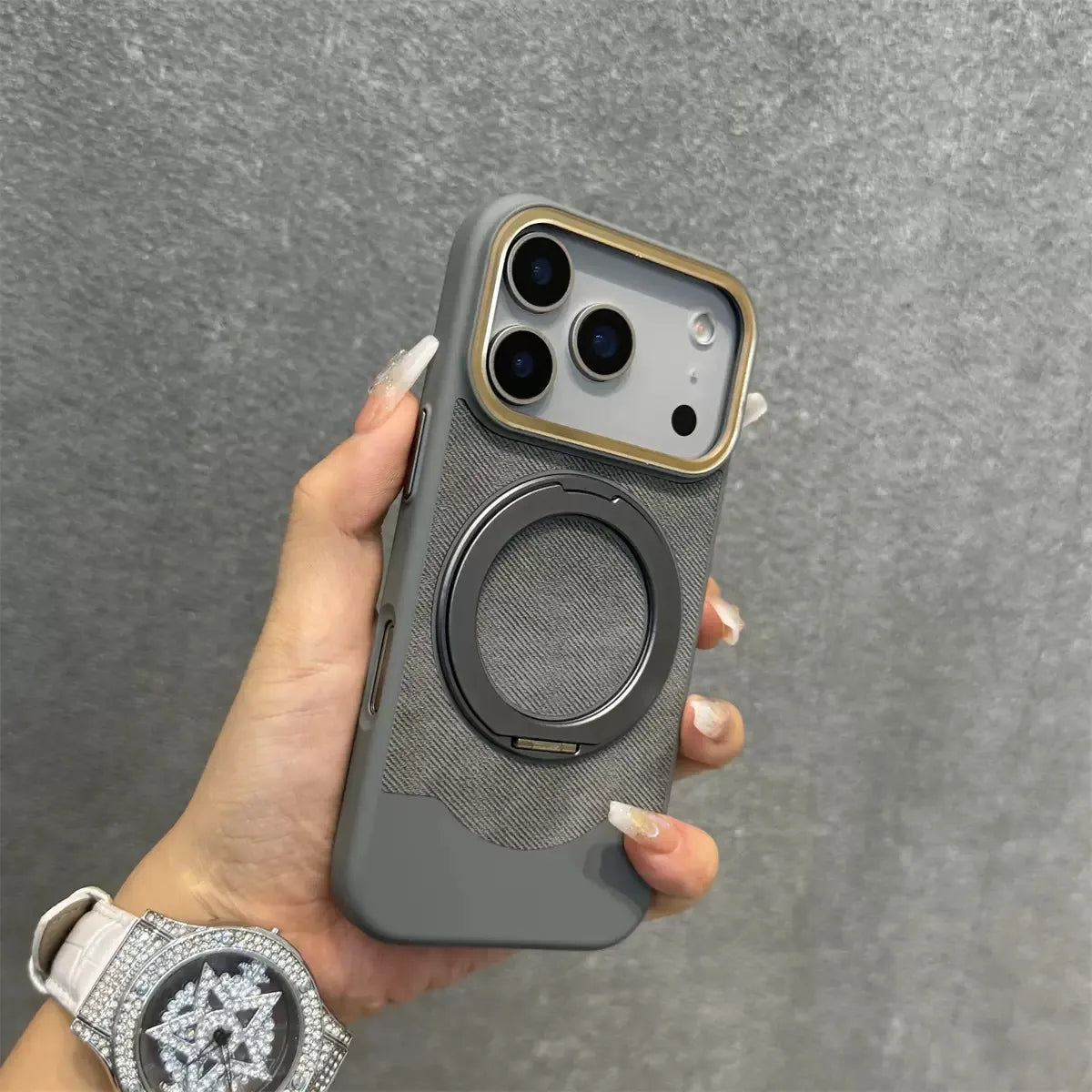 TPU Velvet Magnetic Stand Case For iPhone