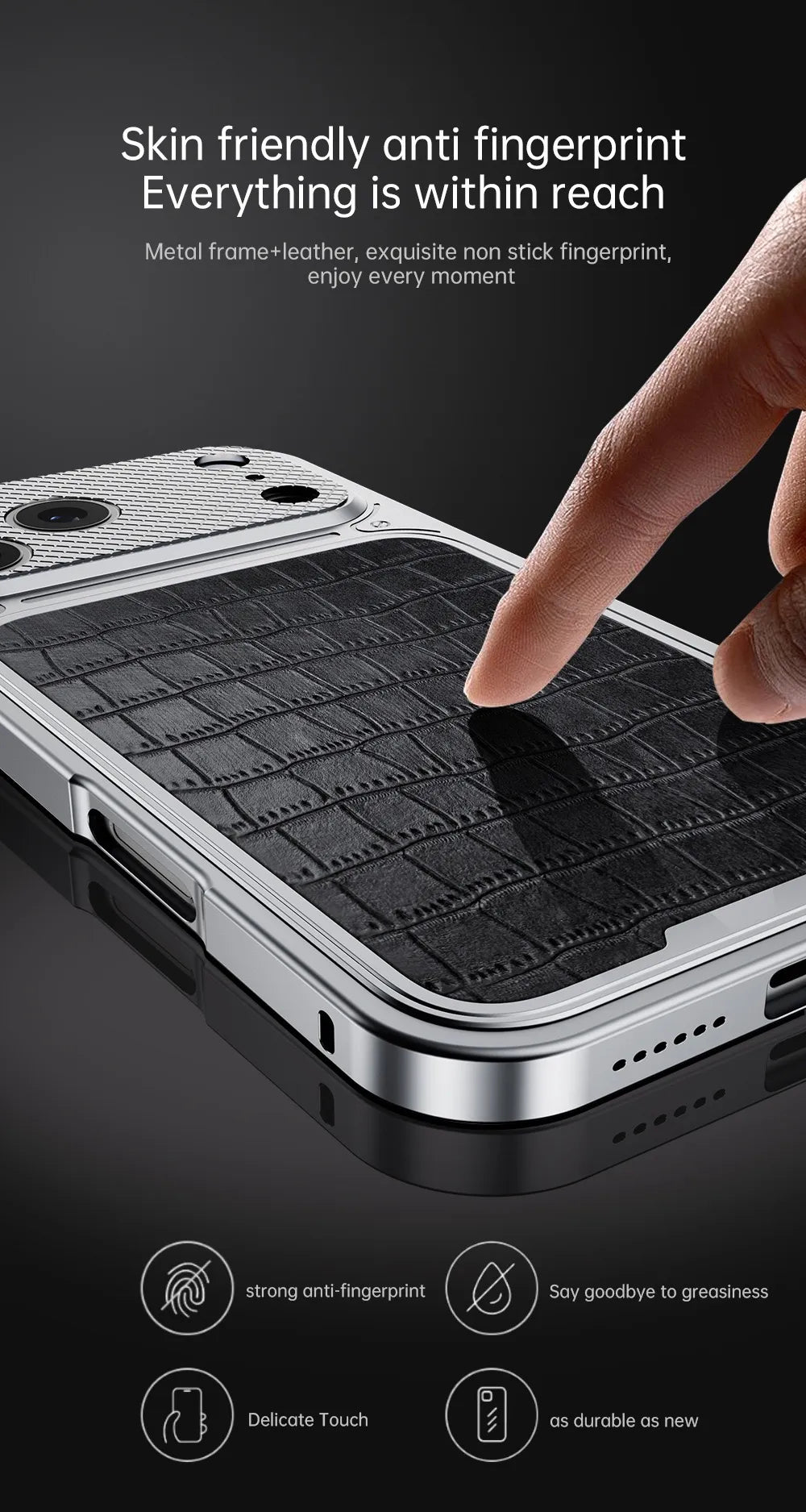 Alligator Pattern Metal Case For iPhone