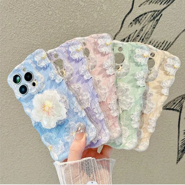 OilPaint White Flower Case For iPhone