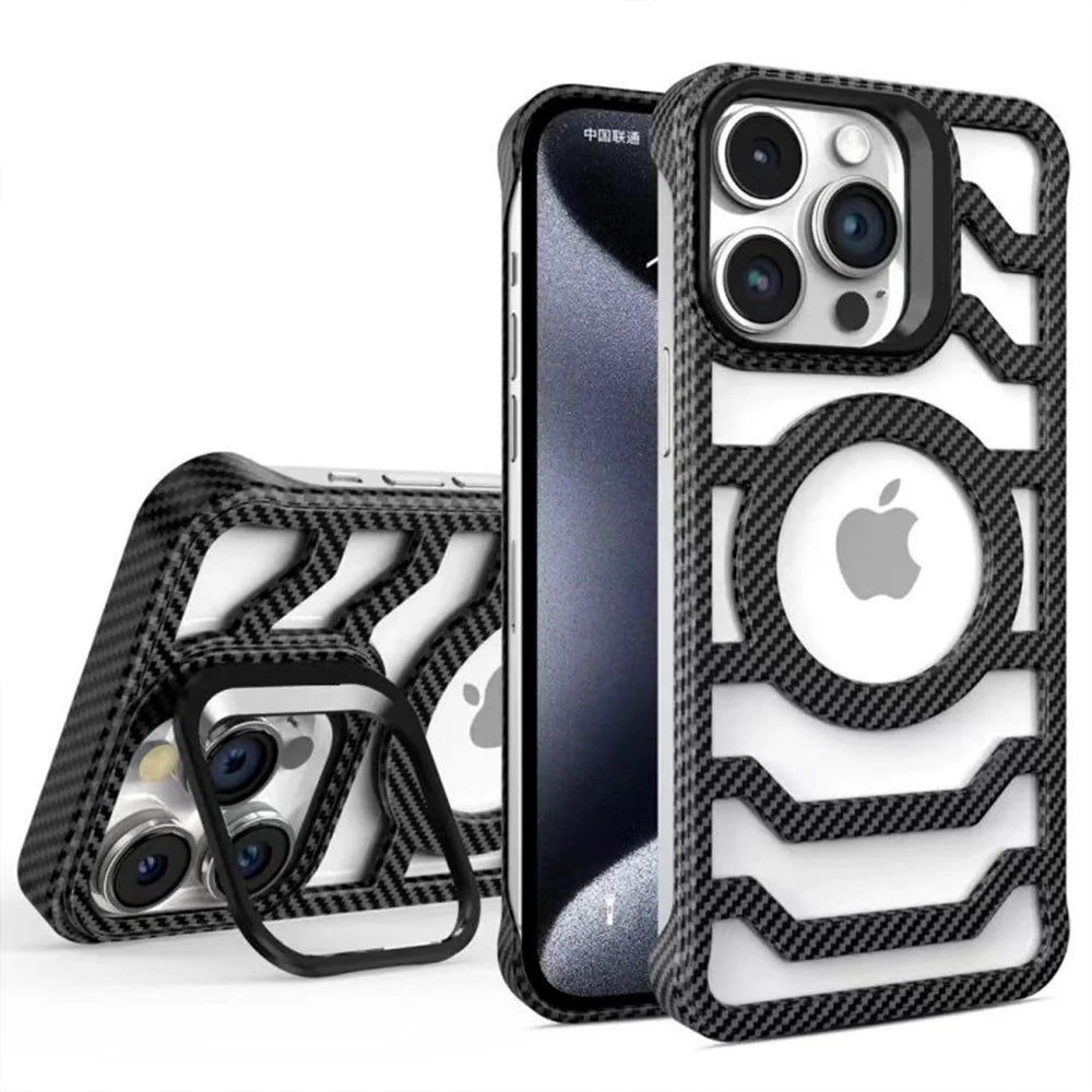 Bezel Less Carbon Fiber Magnetic iPhone Case