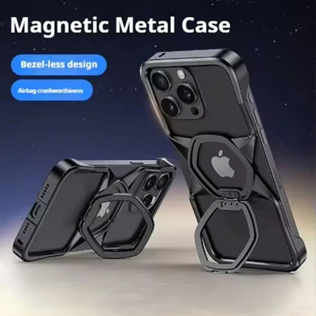 Foldable Rotating Magnetic Metal Case for iPhone