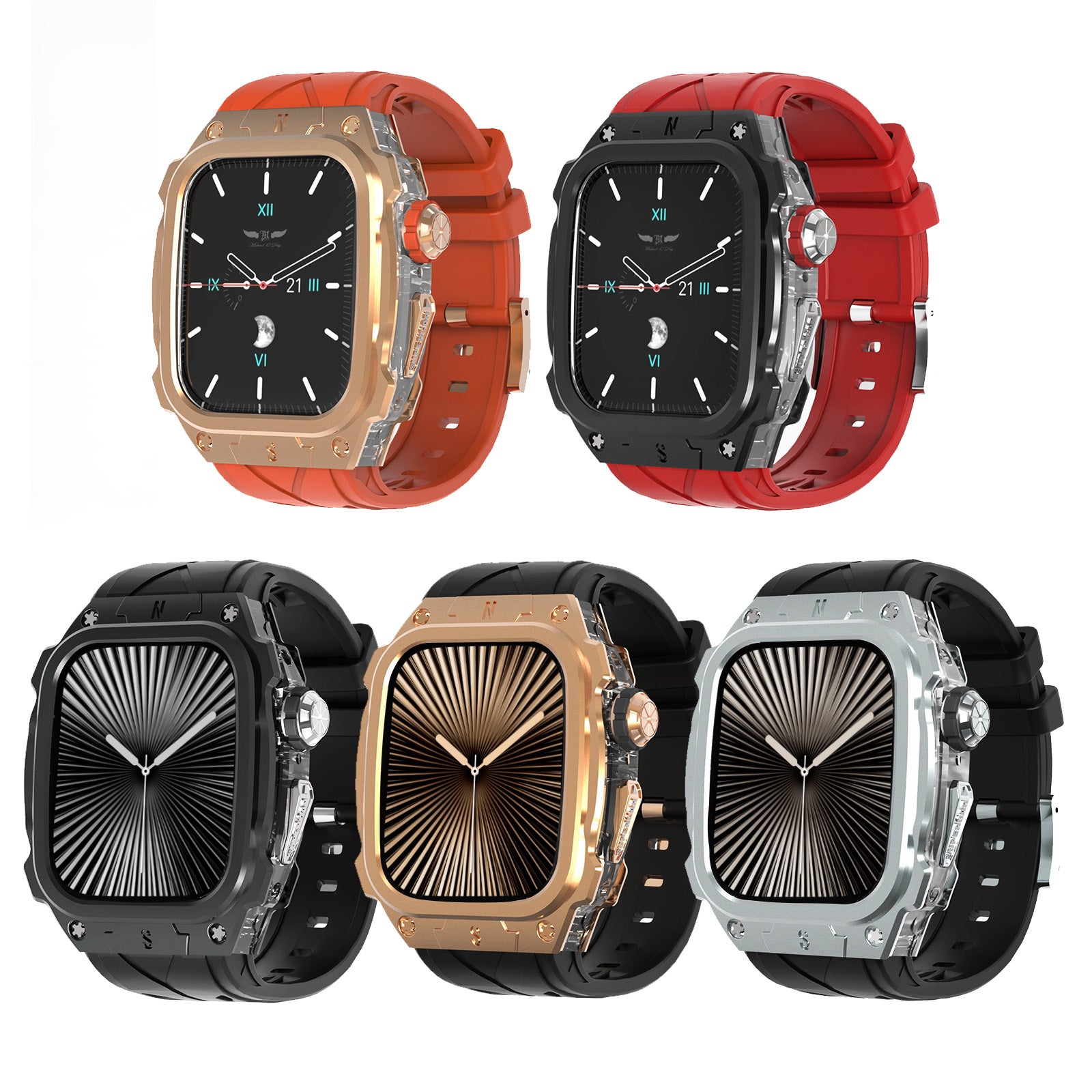 46MM Metal Case With Rubber Strap for Apple Watch