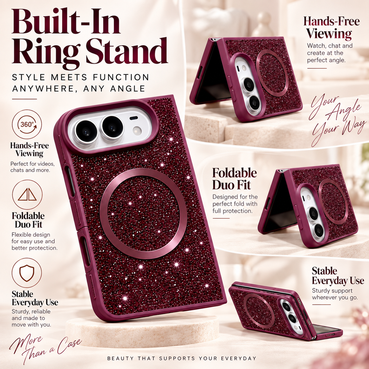 Glitter Diamond Hard Phone Case for iPhone Duo