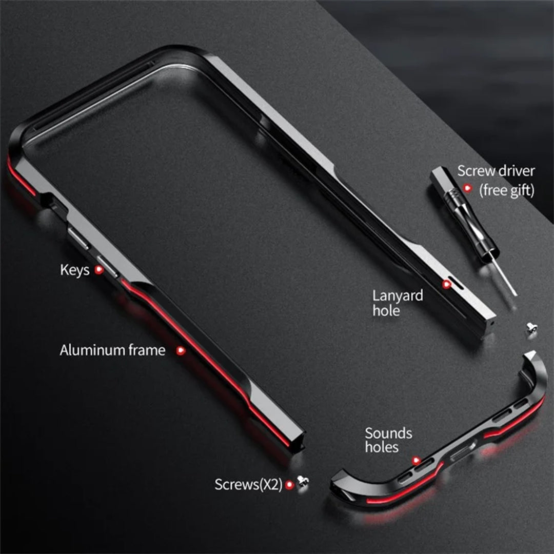 Anti-drop Bumper iPhone Case With Metal Frame Screw Lock