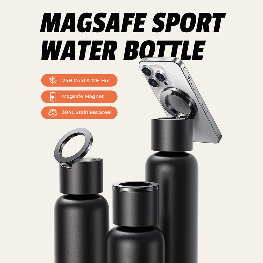 Magnetic Lid Water Bottle Phone Holder