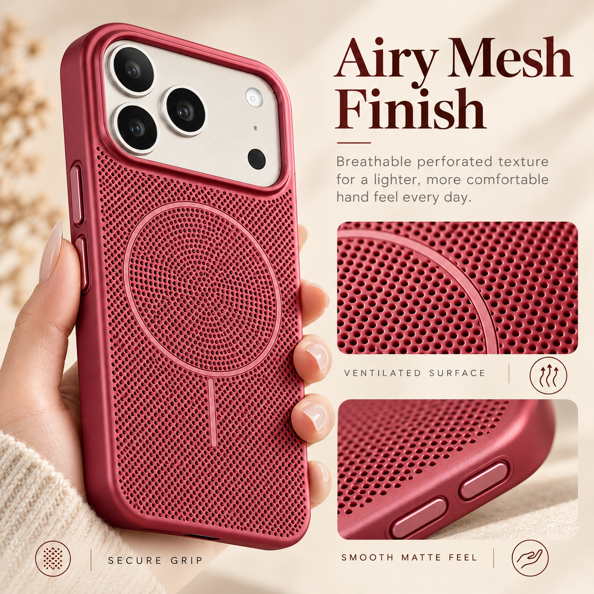 Magnetic Metal Mesh Phone Case for iPhone