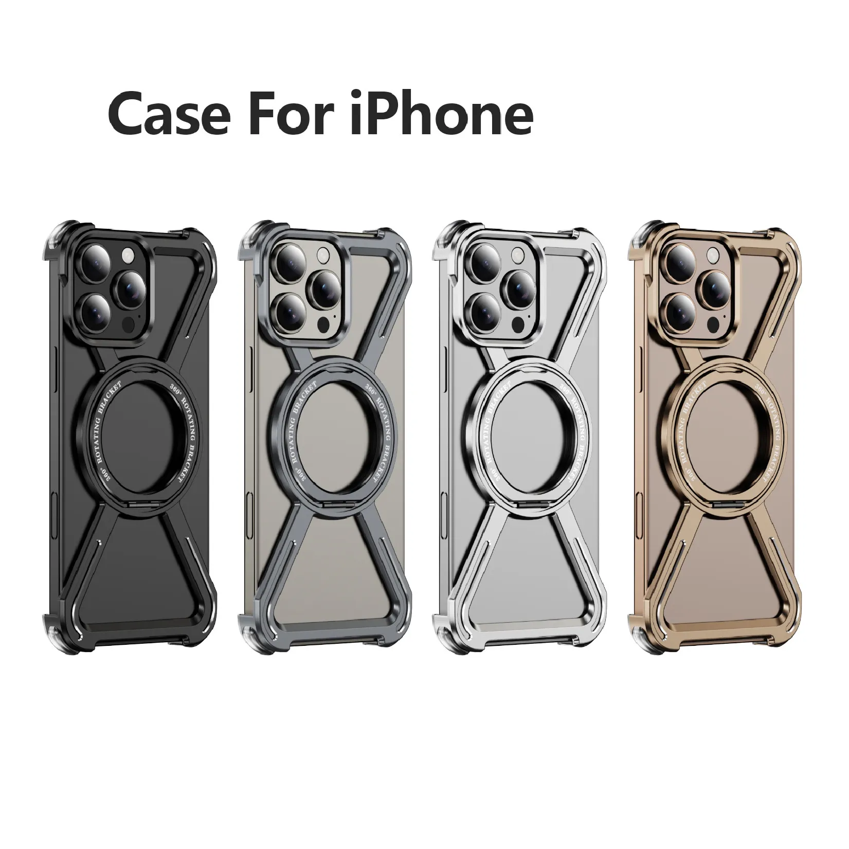 ZX Metal Case With 360 Rotating Stand For iPhone