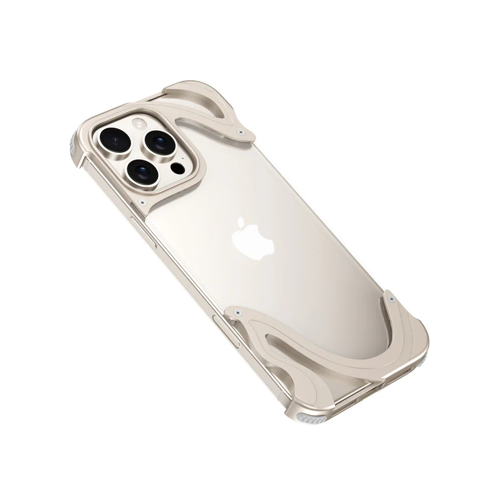 Wave Transparent Back Metal Case For iPhone