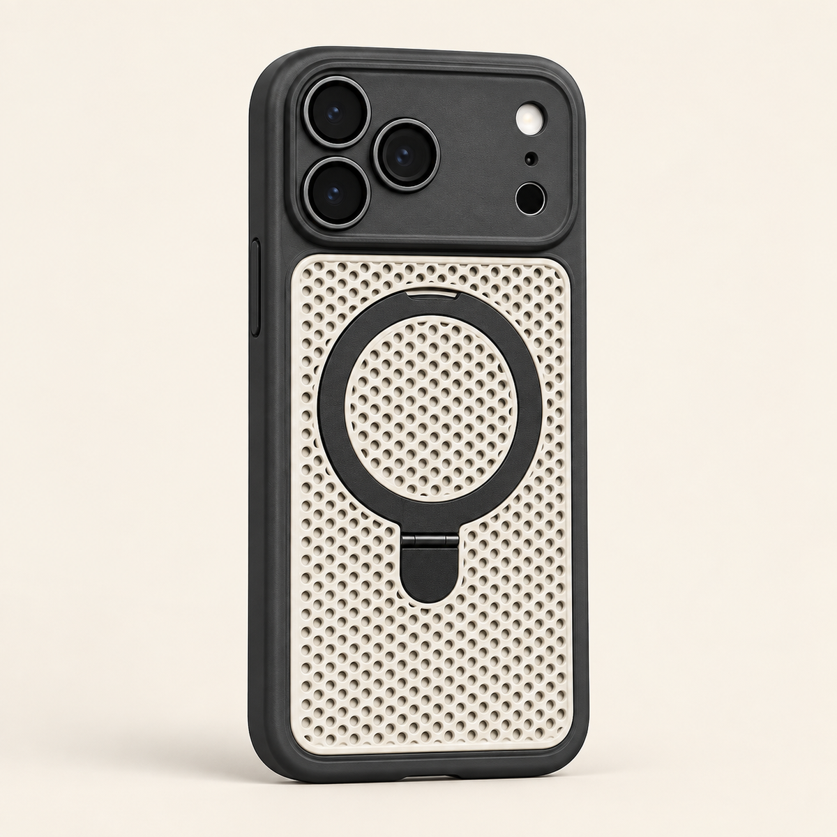 Magnetic PC Mesh Ring Stand Phone Case for iPhone