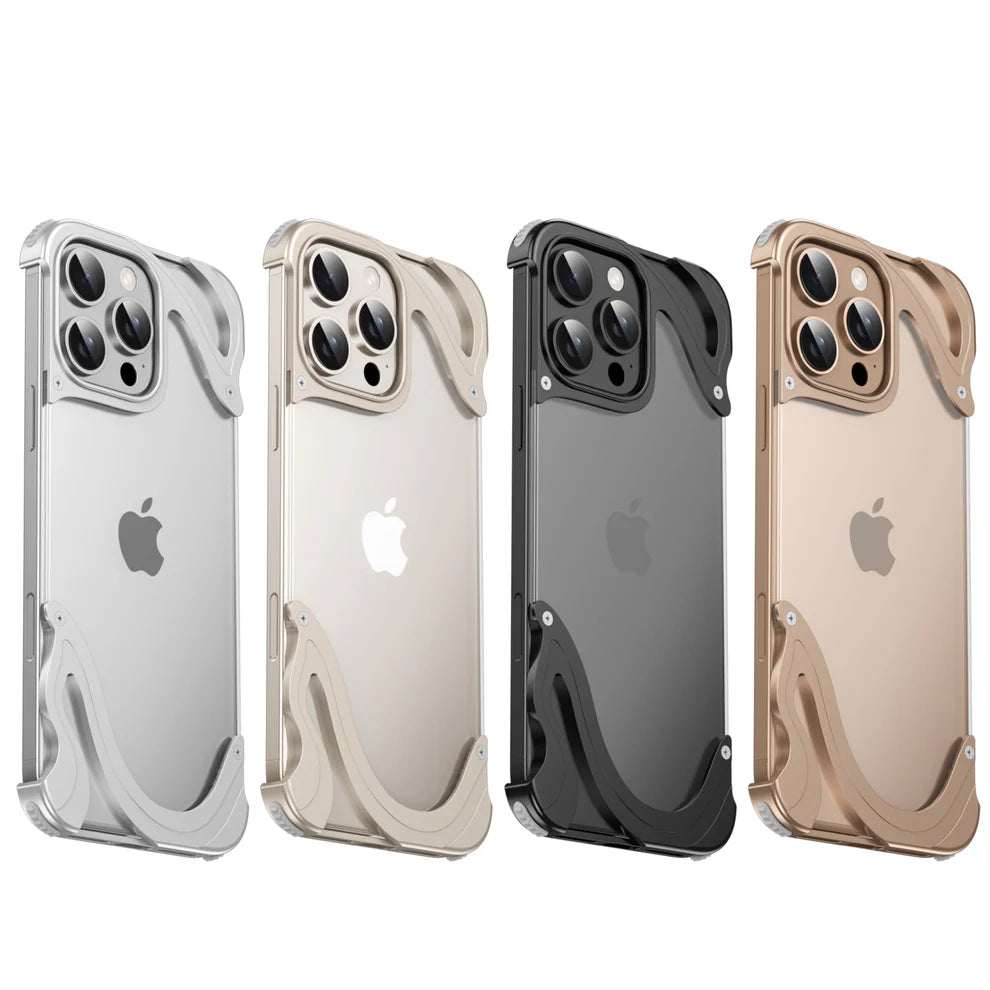 Wave Transparent Back Metal Case For iPhone