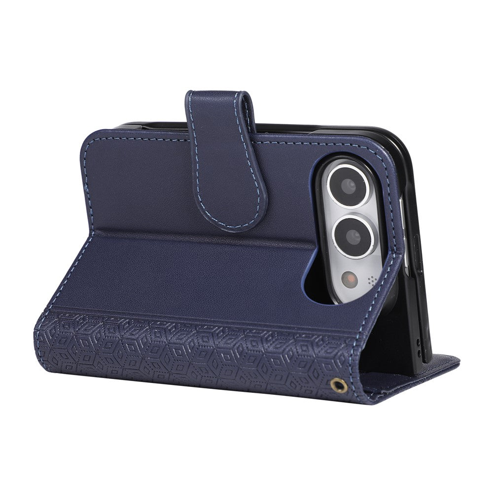 Magnetic Rhombus Leather Wallet Case For iPhone Duo
