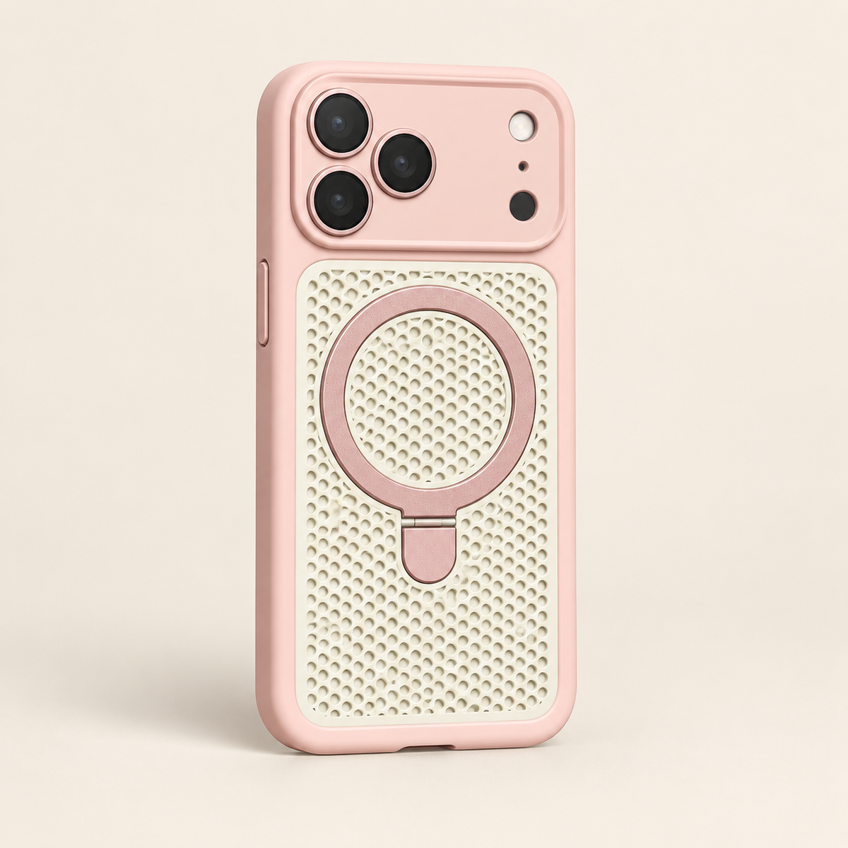 Magnetic PC Mesh Ring Stand Phone Case for iPhone