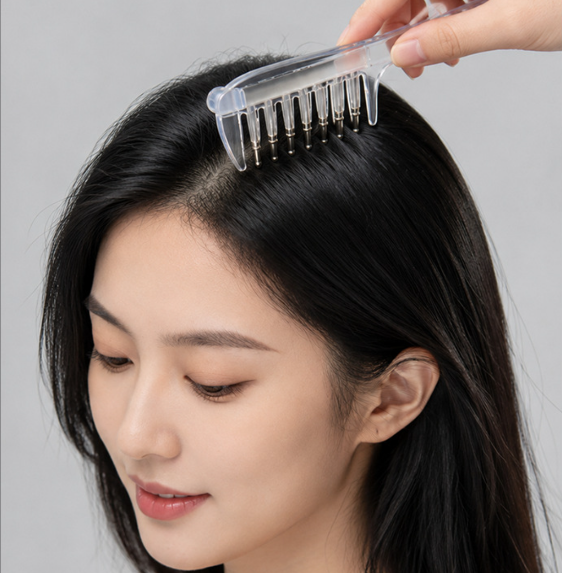 Oil Reservoir Scalp Massage Comb With Metal Roller Ball Teeth For Hair Care
