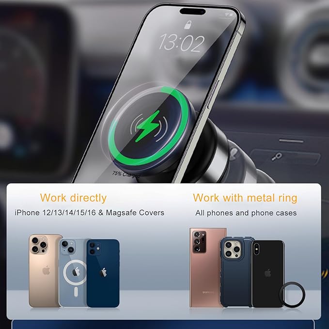 New Vacuum Magnetic Phone Holder With Wireless Charging