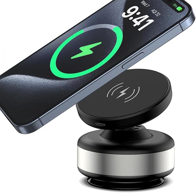 New Vacuum Magnetic Phone Holder With Wireless Charging