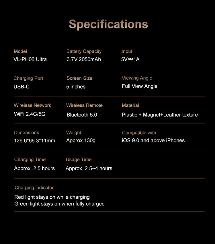 Pro Vlog Selfie Monitor Screen For iPhone And Android (bigger screen)