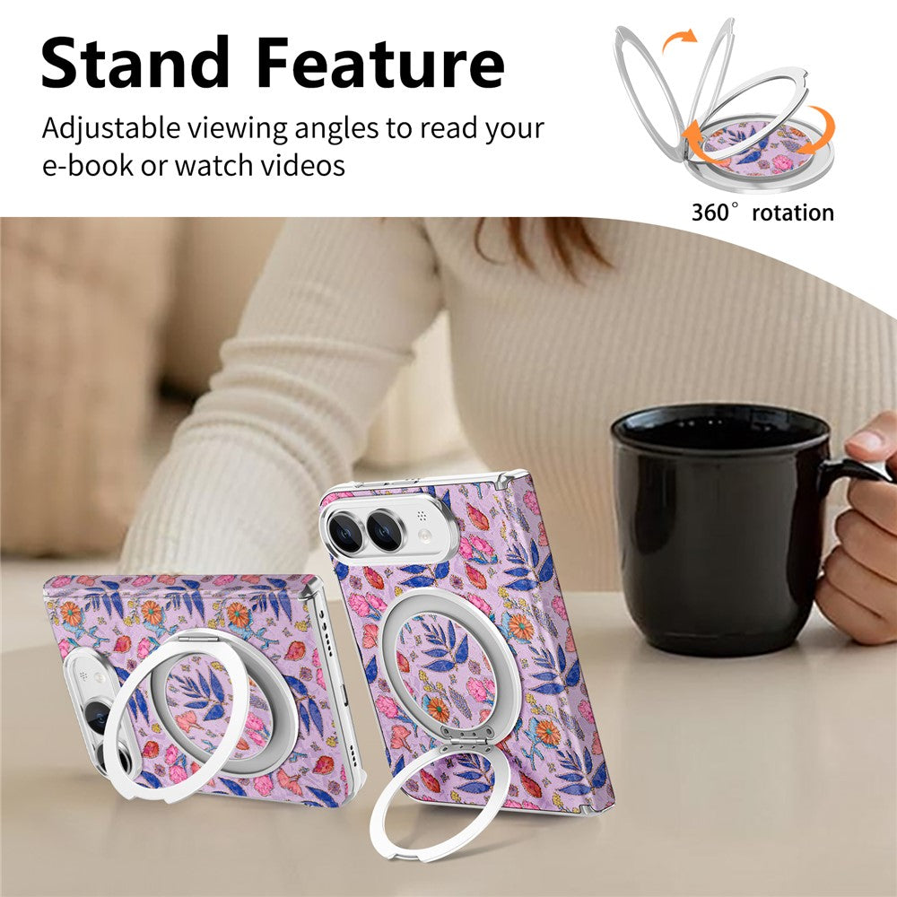 Flower Pattern Kickstand Case For iPhone Duo