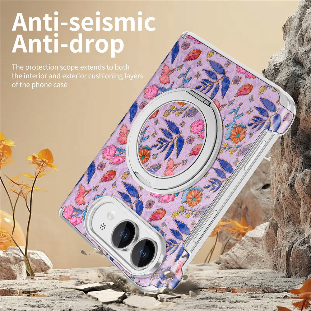 Flower Pattern Kickstand Case For iPhone Duo