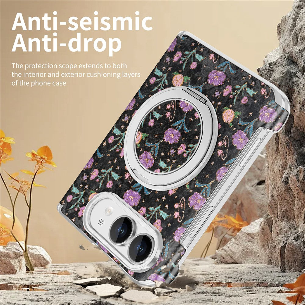 Flower Pattern Kickstand Case For iPhone Duo