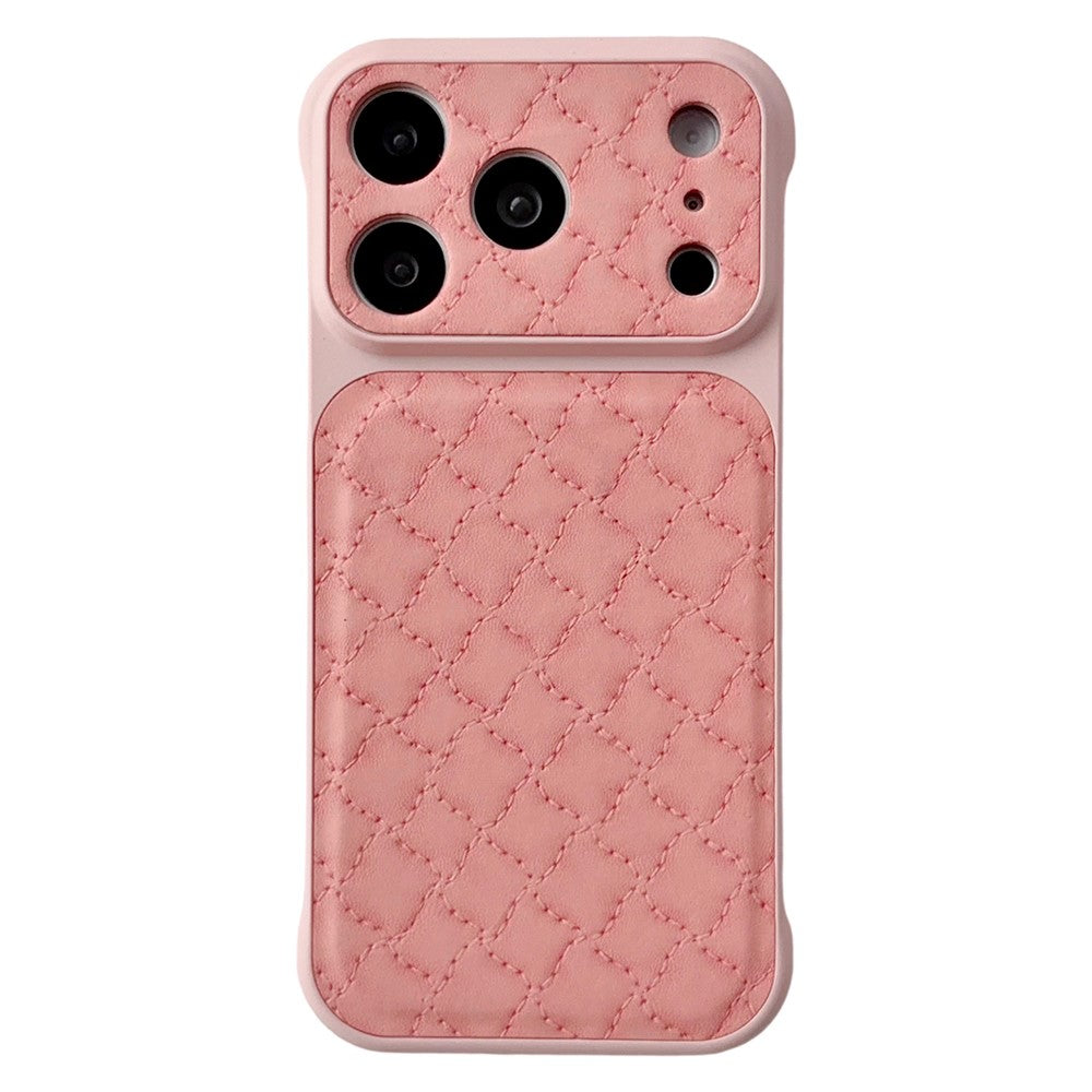 Borderless PU Leather Diamond Pattern Case For iPhone