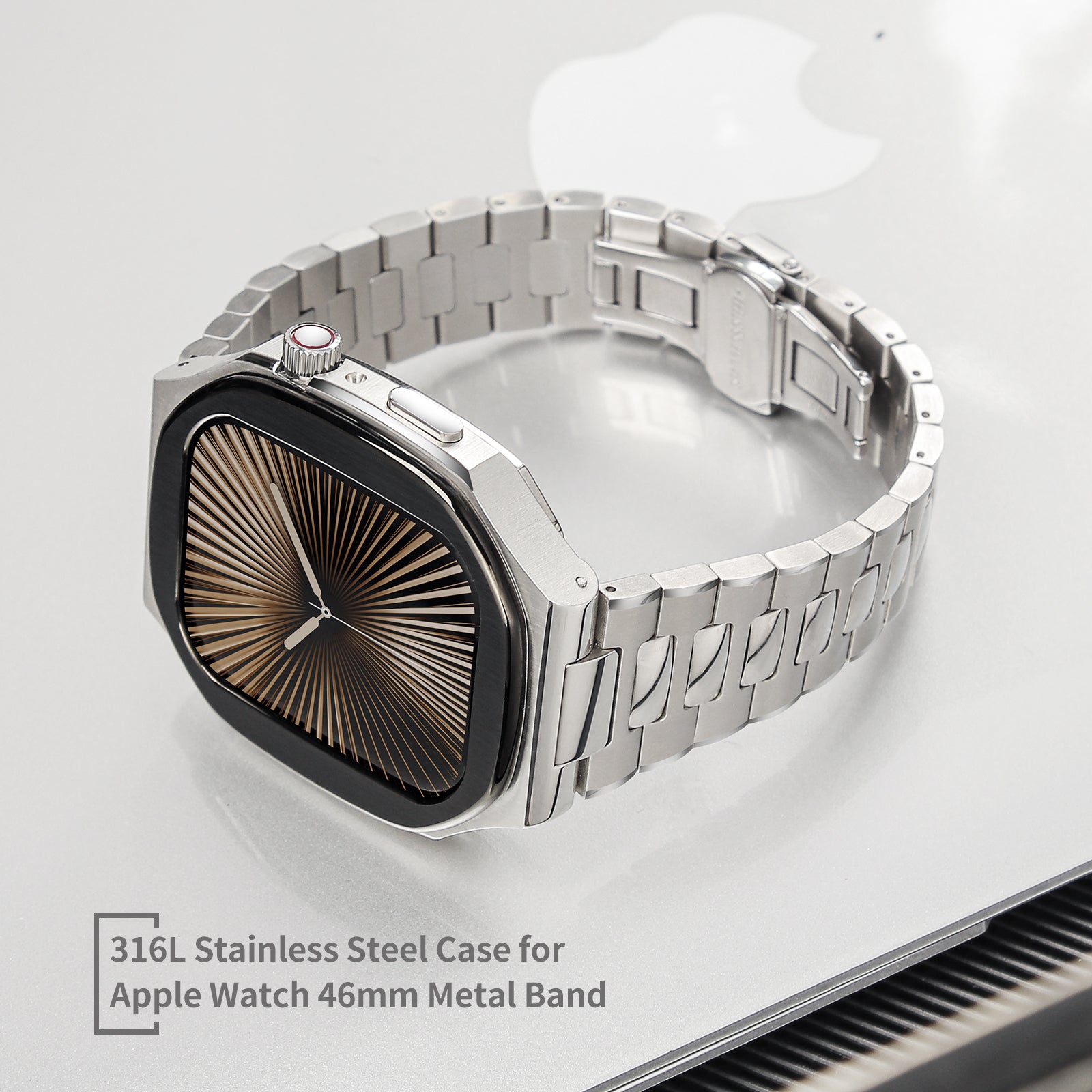 Slim Steel Band Silver Watch Case 46MM