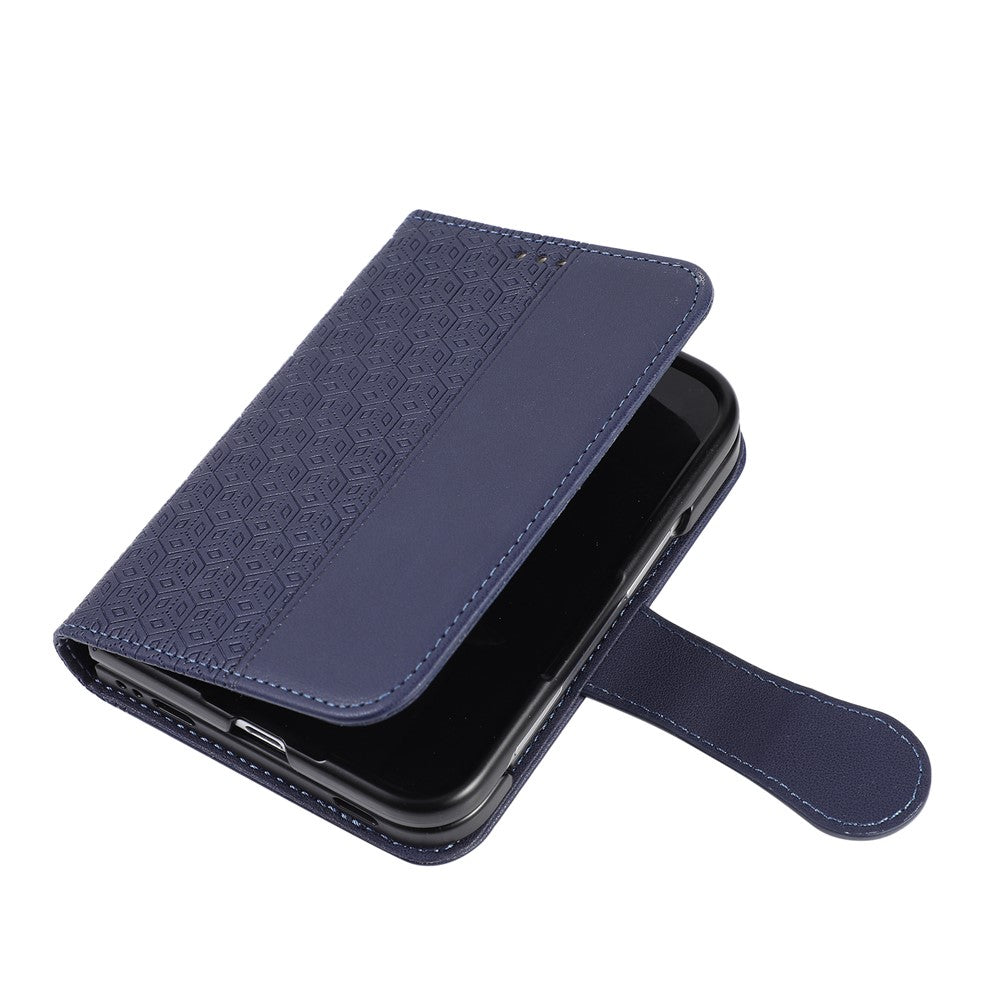 Magnetic Rhombus Leather Wallet Case For iPhone Duo